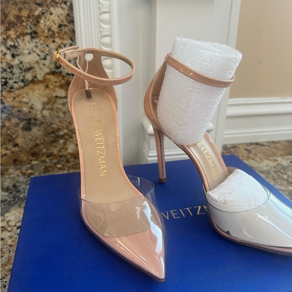 Stuart Weitzman Shoes - Stuart Weitzman Nude and Clear Heels
